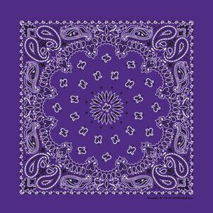USA Made 100% Cotton Paisley Bandanas 22"X22" Purple Adults, Kids, Dogs, Crafts